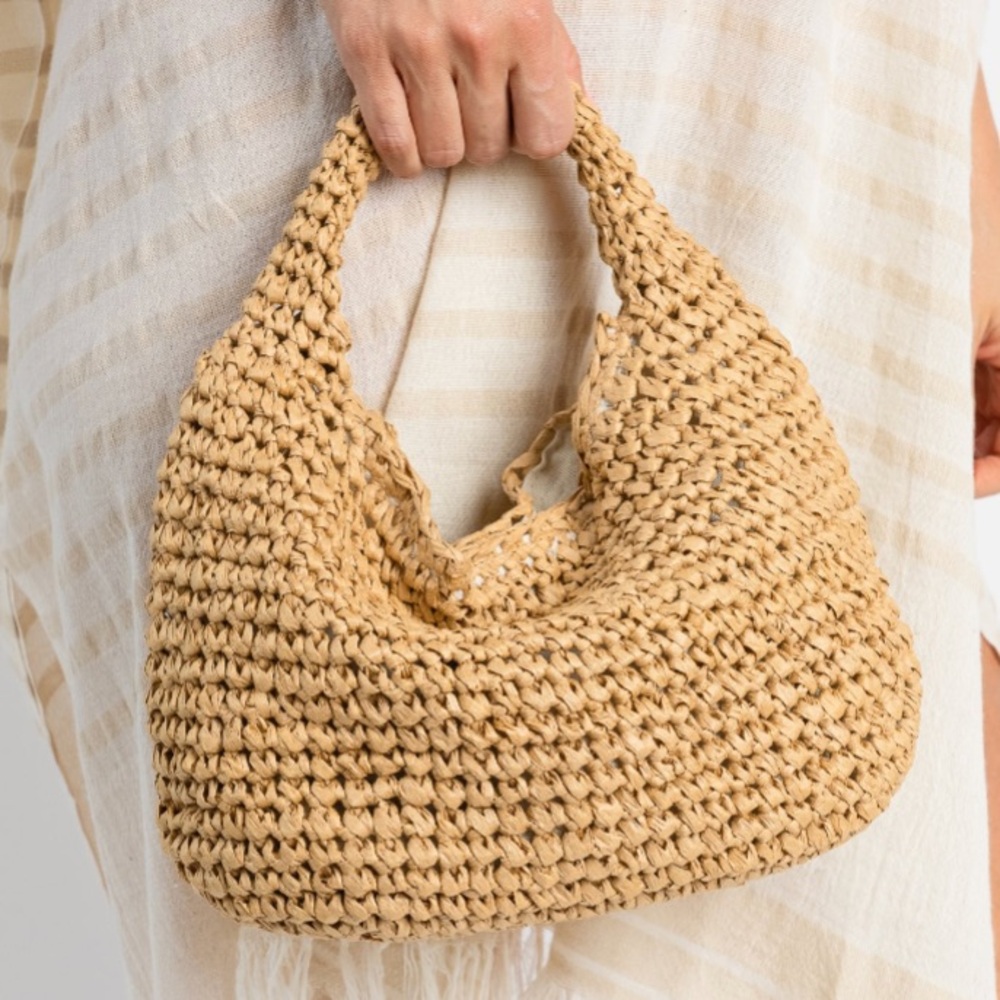 Hat Attack Slouch Tan Woven Bag